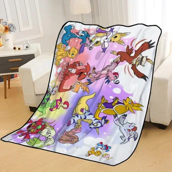 

Personalized Blankets Custom Digimon Cartoon Blankets for Beds Soft TR DIY Your Picture Dropshipping Throw Travel Blanket