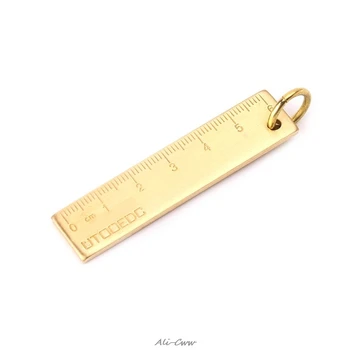 

Outdoor Camping Copper Ruler Portable Mini EDC Tool Brass Scale Keychain Pendant