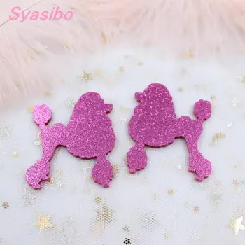 

50mm Acrylic Poodle earrings White, Black, Pink ,yellow, Mint, Pink Glitter Dog Keychians 2" -AC1321