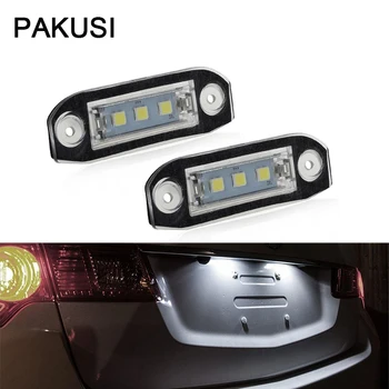 

PAKUSI 1Pair Car LED License Plate Lights White SMD5050 Lamp Bulb Kit 12V For Volvo XC90 S80 V70 S60 XC60 S40 V50 Accessories