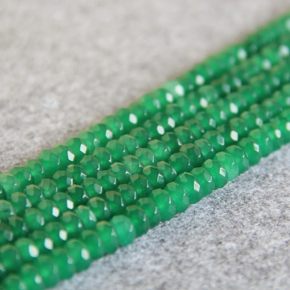 

Trendy Accessory Craft Parts 6x8mm Green Abacus Chalcedony Faceted Semi Finished Stone DIY Beads 15inch Jewelry Making Wholesale