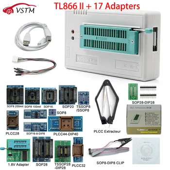 

VSTM TL866II Plus +17 Adapters+SOP8 IC Clip Universal Programmer High speed TL866 Flash EPROM Programmer Programming Tool