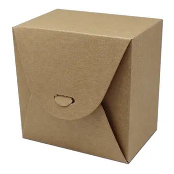 

9*9*6cm Brown Kraft Paper Scalloped Small Box Wedding Party Favor Soap Cake Chocolate Cookie Packaging Gift Box Case Present Box