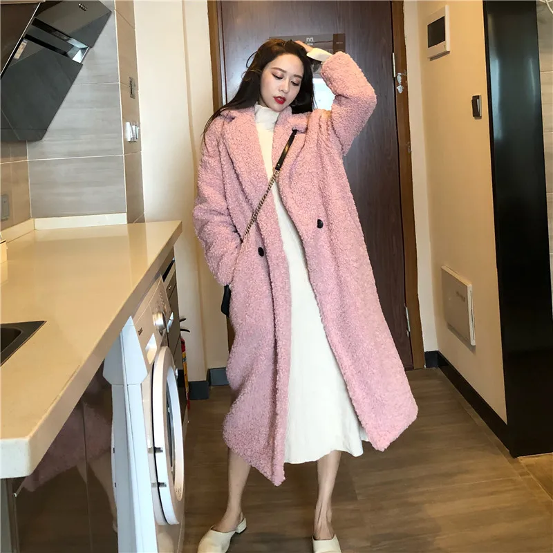 Winter thick teddy coat women high street oversize coats ladies lamb wool coat faux fur coat woman warm jacket overcoat