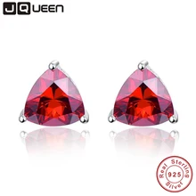 5.85ct натуральный гранат, треугольные серьги, огненный мистик, топаз, 925 пробы, серебряные серьги-гвоздики, наборы, Винтажные Ювелирные изделия, модный бренд