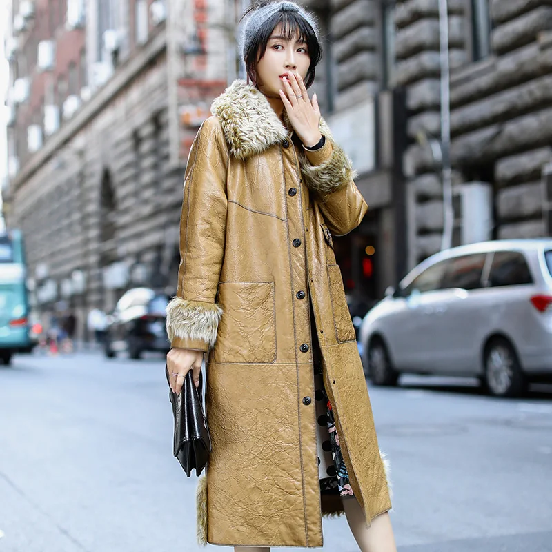 

Real Genuine Leather Jacket Autumn Winter Coat Women Clothes 2019 Korean Vintage Sheepskin Down Coat Streetwear Women Tops T3438