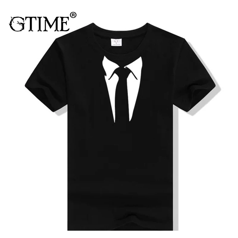 Прямая поставка Gtime мужская летняя футболка уличные футболки с галстуком