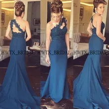 Elegant One Shoulder Prom Dresses Lace Top Cut-out Long Sexy Mermaid Prom Dress Women Formal Party Gown Vestidos de fiesta