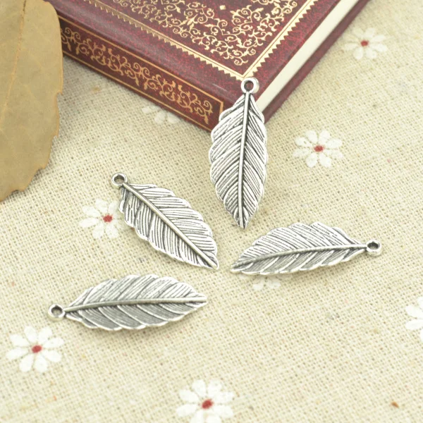 

30pcs alloy Tibetan Silver Plated tree leaf Charms Pendants for Jewelry Making DIY Handmade Craft 31*18mm 2182