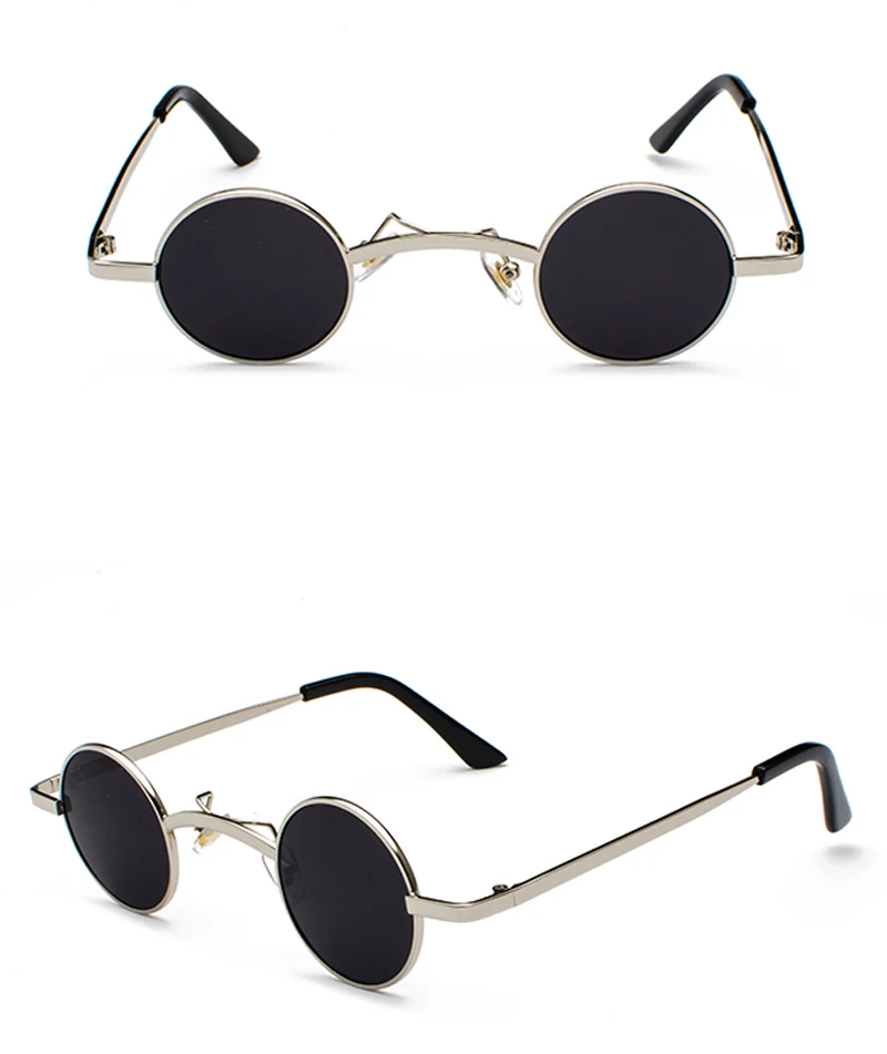 Kachawoo, маленькие круглые солнцезащитные очки, мужские, металлическая оправа, Круглые, Ретро стиль, крошечные солнцезащитные очки для женщин, летние аксессуары, UV400