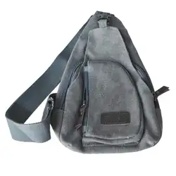 Для мужчин холст рюкзак плеча слинг груди/Велосипедный спорт сумка серый