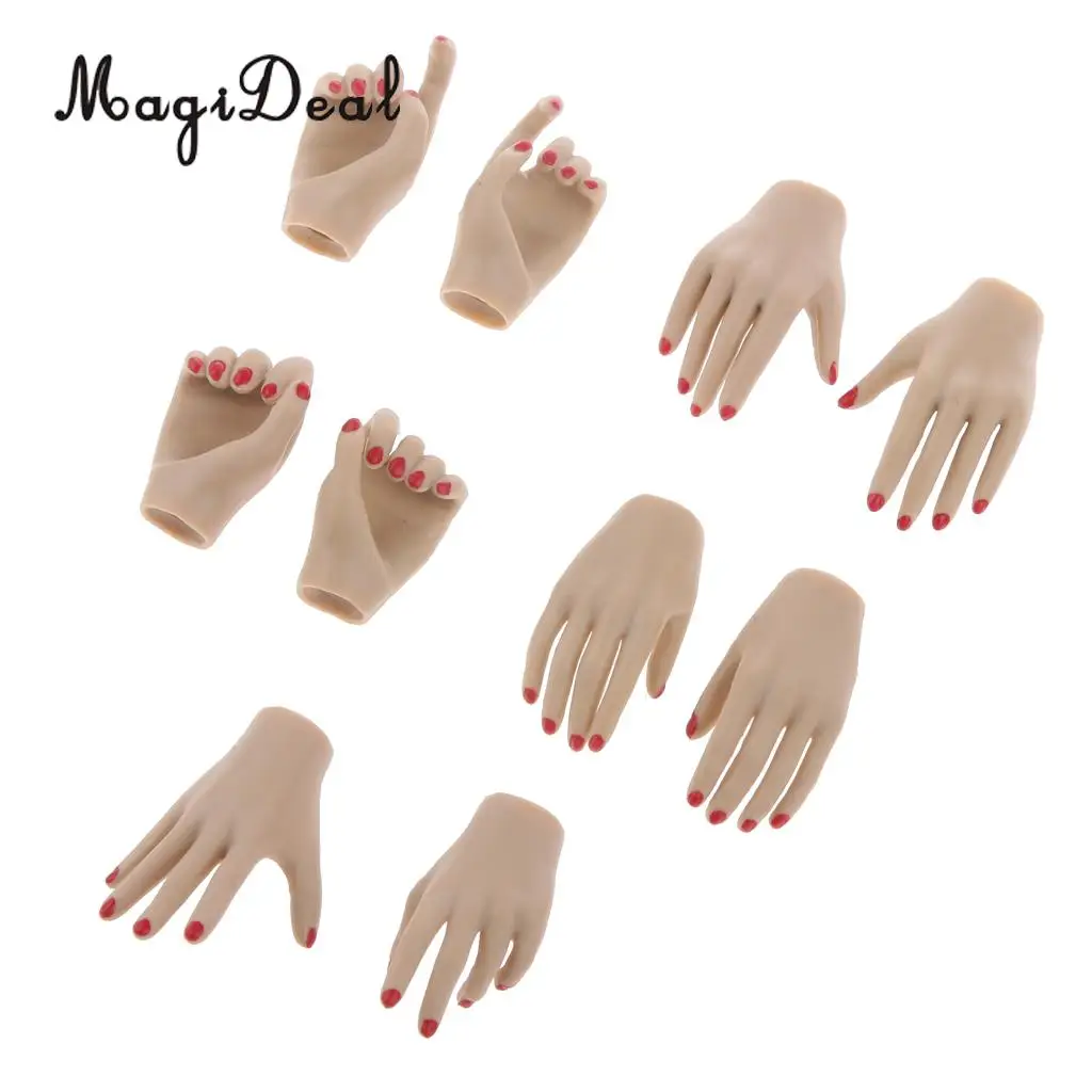 10Pcs PVC 1:6 Scale Womens Hand Models for 12 Inch Female Action Figure Body Dolls Children DIY Making Accs Toys