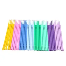 100 Pcs Disposable Eyelash Brushes Swab Individual Eyelashes Removing Tools Applicators Microbrushes Eyelash Extension Tools