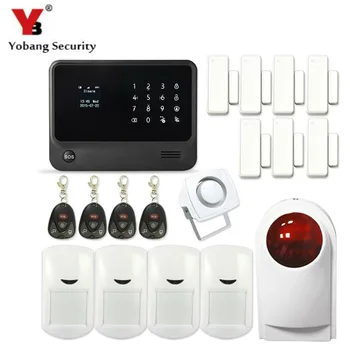 

YobangSecurity Wireless Wired WIFI GSM Home Security System APP Control Strobe Siren Outdoor Magnetic Door Sensor PIR Detector