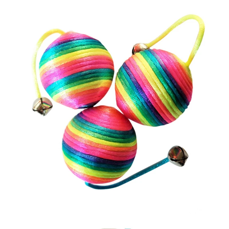 

2019 Pet Cat Rainbow Bells Balloys Non-Toxic And Funnyeaseoys For Kittens Squeakyoys Pet Supplies