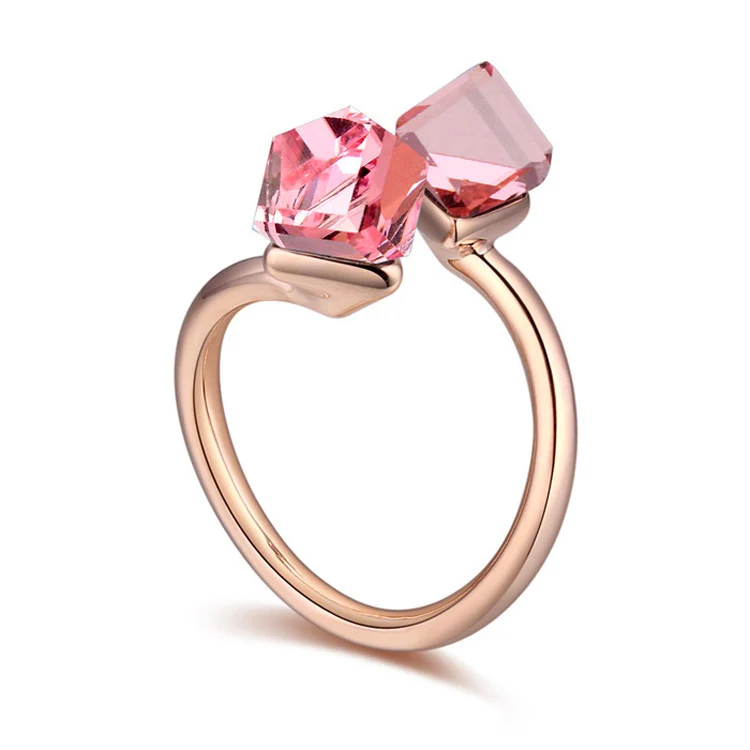 Большая рекламная акция, роскошные гениевые кристаллы от Swarovski Cube, Свадебные обручальные кольца, супер блестящие золотые украшения для невесты - Цвет основного камня: 3