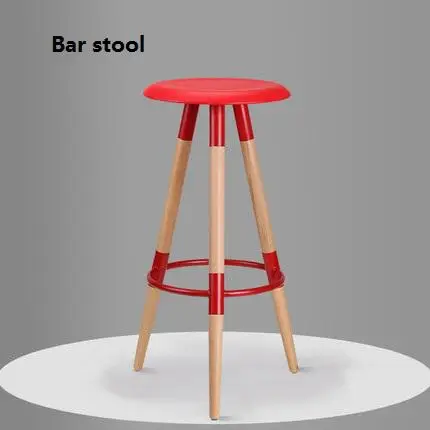 Скандинавский барный стол и барный стул чайный магазин небольшой круглый стол барный высокий стол журнальный столик из твердой древесины модный барный стул высокий стул - Цвет: Bar stool 4