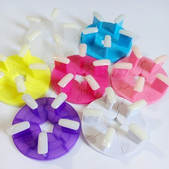 

7 Colors Nail Training Frame Display Stands Nails Holder Removable Practice False Nails Tips Manicure Tools