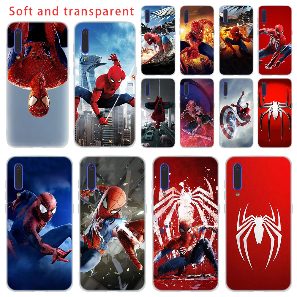 

MARVEL spiderman Cover Cases soft TPU phone For Xiaomi 9 8 Mi 6 5X lite se A1 A2 For Redmi Note 7 6 5 Go coque