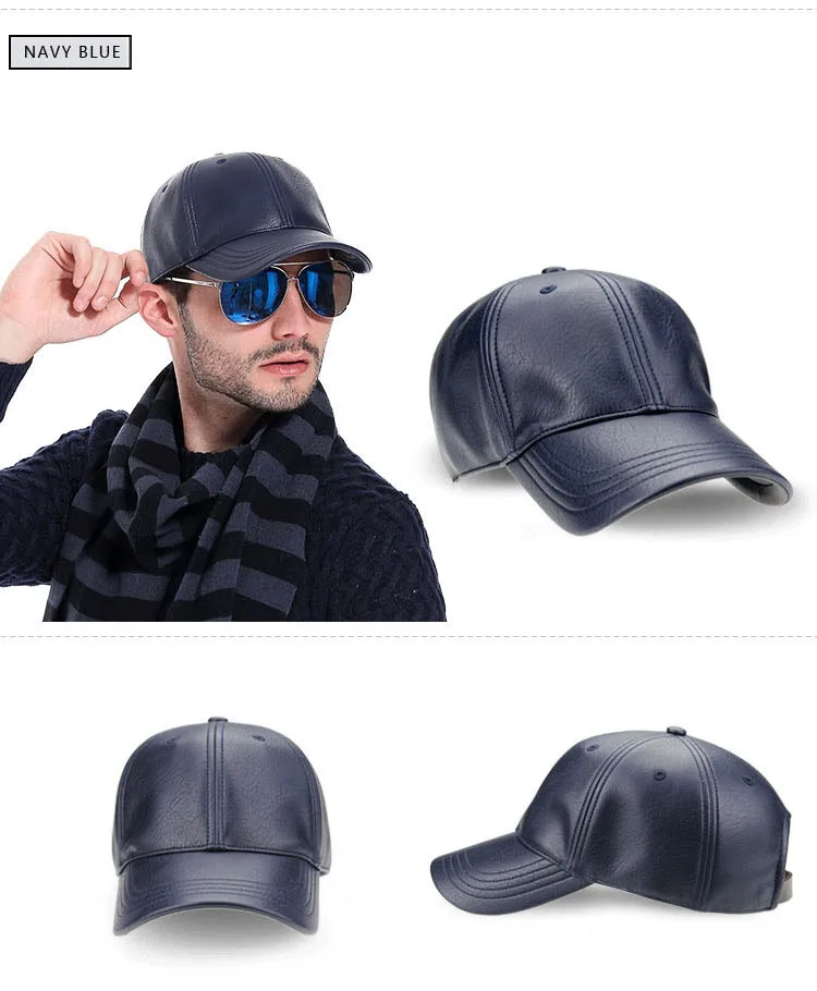 [AETRENDS] зимние черные сапоги Искусственная кожа кепки, бейсболки 6 панели шляпы водителя грузовика с твердым козырьком, бейсболки, кепки для мужчин кость Z-2658