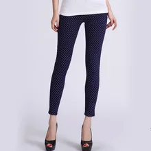 new2016 spring autumn high quality fashion womens Pants Elegant Wave Dot Cotton pencil Pant casual women cotton trouser, TZ-023
