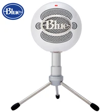 Синий снежный шар конденсаторный микрофон для компьютера кардиоидный белый цвет