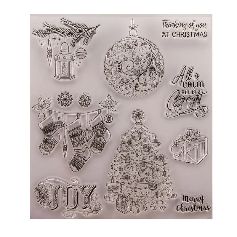 

Merry Christmas series stamp transparent silicone stamp,children DIY Handmade Scrapbook Photo Album decoration soft Stamps -335