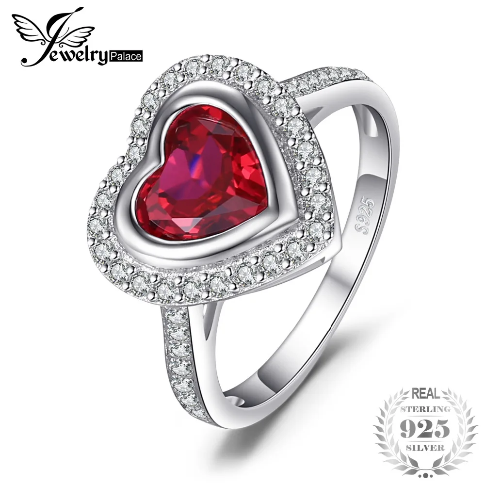JewelryPalace Luxury Brand 2.91 ct Heart Created Ruby Wedding