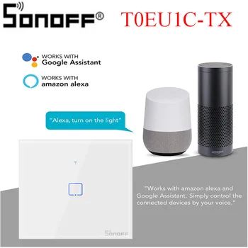 

SONOFF T0US TX Wifi Smart Wall Light Switch Timer 1/2/3 Gang Support Voice/APP/Touch Control Works With Alexa Google Home IFTTT