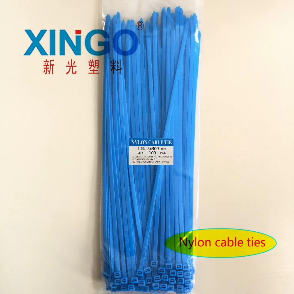 

Nylon Cable Ties 100Pcs/pack 5*300mm High Quality width 3.6mm BLUE Color Self-locking Plastic,Wire Zip Tie