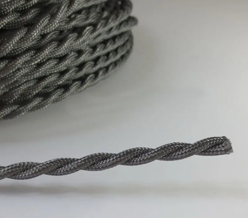 FREE Shipping 50mlot 2x0.75mm Textile Electrical Wire Color Braided Wire Fabric Covered Electrical Power Cord Fabric Wire (2)