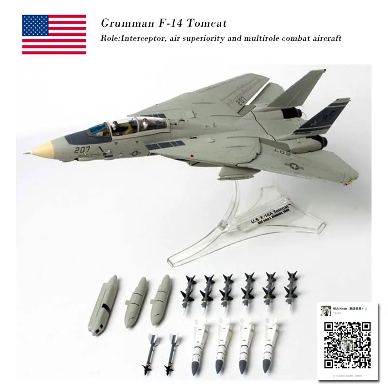 FOV 85040 1/72 Scale U.S. F-14A TOMCAT Fighter Diecast Metal Military Plane  Model Toy For Collection/Gift/Decoration
