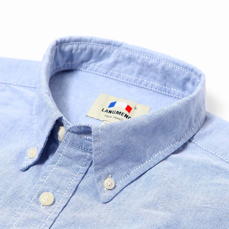 Langmeng زائد حجم العلامة التجارية 100% القطن بلون قميص الرجال الربيع عارضة قمصان أكسفورد اللباس قميص camisa الغمد الأبيض الأسود Langmeng زائد حجم العلامة التجارية 100% القطن بلون قميص الرجال الربيع عارضة قمصان أكسفورد اللباس قميص camisa الغمد الأبيض الأسود