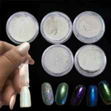5 шт. красный/синий/зеленый/фиолетовый/золотой лазер с эффектом русалки блеск для ногтей порошок пыль Волшебные блестящие украшения+ 2 шт. кисти BEND262x5