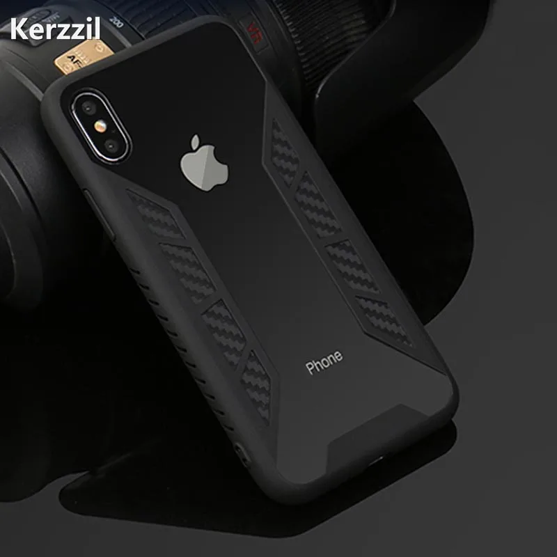Kerzzil Anti-knock TPU Case For iPhone X 6 6S Plus 2 in 1 Hybrid + PC Armor Phone Cases 7 8 Back Cover Capa | Мобильные телефоны и