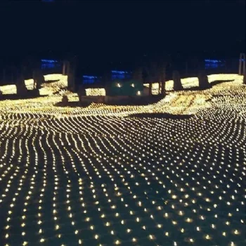 

NEW LED Net Christmas Lights 2MX2M 220V EU Plug Waterproof LED Net Light park hotel street holiday party wedding decoration