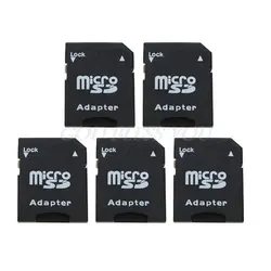 5 шт. Флэшка MicroSD TF для SD SDHC карты памяти адаптер конвертер Черный