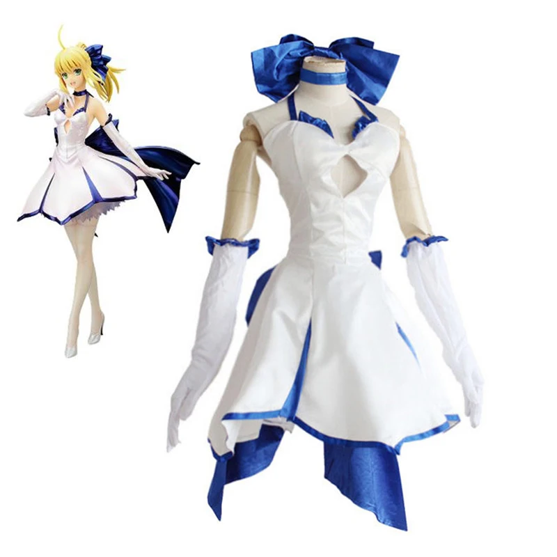Аниме Fate / Stay Night Saber Lily Косплей костюмы Zero полный комплект платье Arturia Pendragon