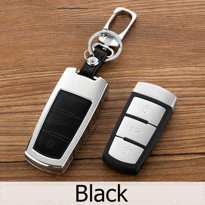 Icecare-Zinc-Alloy-Leather-Car-Styling-Key-Cover-Case-For-Volkswagen-VW-CC-Passat-B6-B7