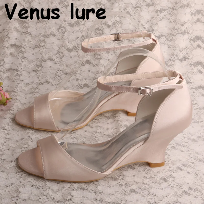 nude wedding wedges