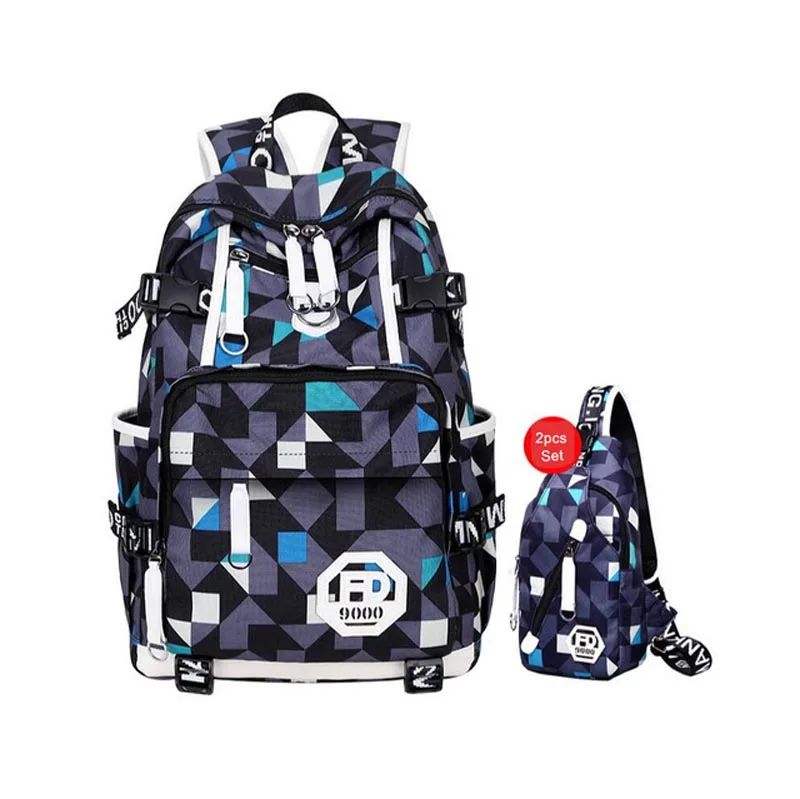 

men travel backpack boy sling chest bag set shoulder laptop bags for women bagpack student school bags