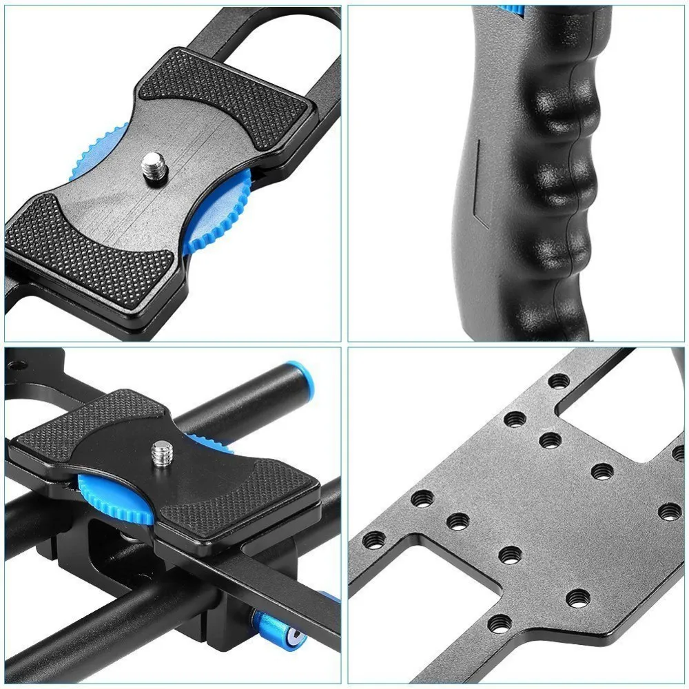  Aluminum Alloy Camera Video Cage Film Movie Making Rig Kit Video Cage+Handle Grip+Rod for Canon 5D/