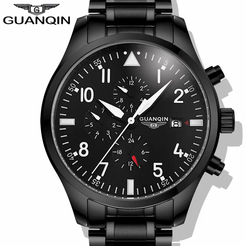 GUANQIN Watch Men Luxury Brand Automatic Self-Wind Mechanical Sport Watches Mens Fashion Waterproof Wristwatch relogio masculino