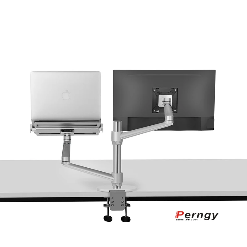Alumínio Rotating Multimedia Desktop Stand Lcd Dual Monitor 17 Laptop Mount Stand Table Full Motion Braço Ol3l 32
