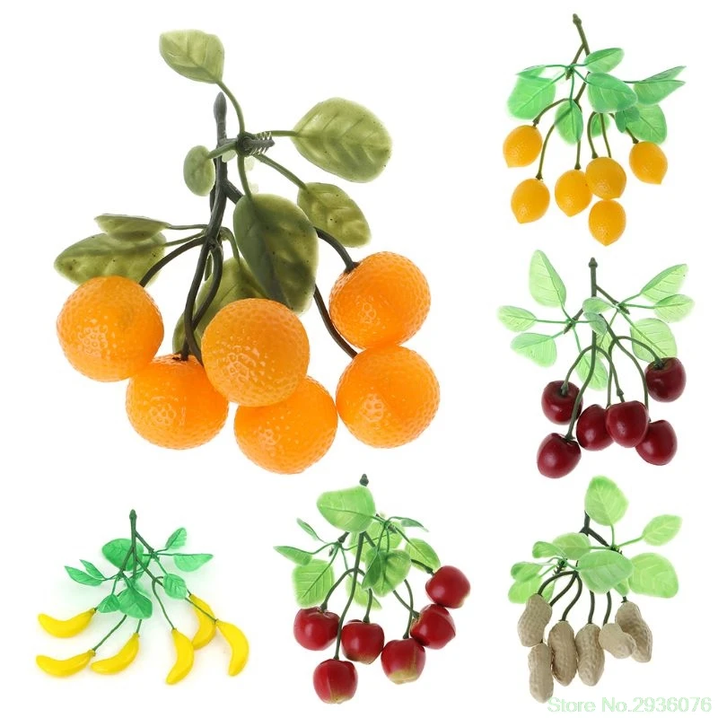 

Lifelike Mini 6 Fake Fruit Vegetable String Model Party Home Kitchen Decorative Teaching Photo Props Child Education