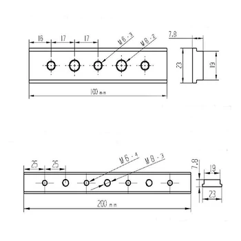 

100mm T Track Slot Sliding Slab with M6 M8 Screw Holes 30/45 Type Universal T-track Sliding Nut DIY Woodworking Tools