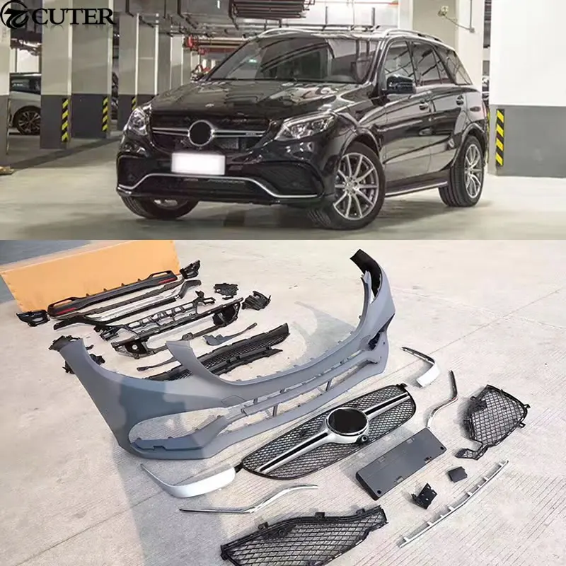 W166 GLE 320 400 GLE63 AMG стиль комплект кузова автомобиля ПП Неокрашенный передний бампер