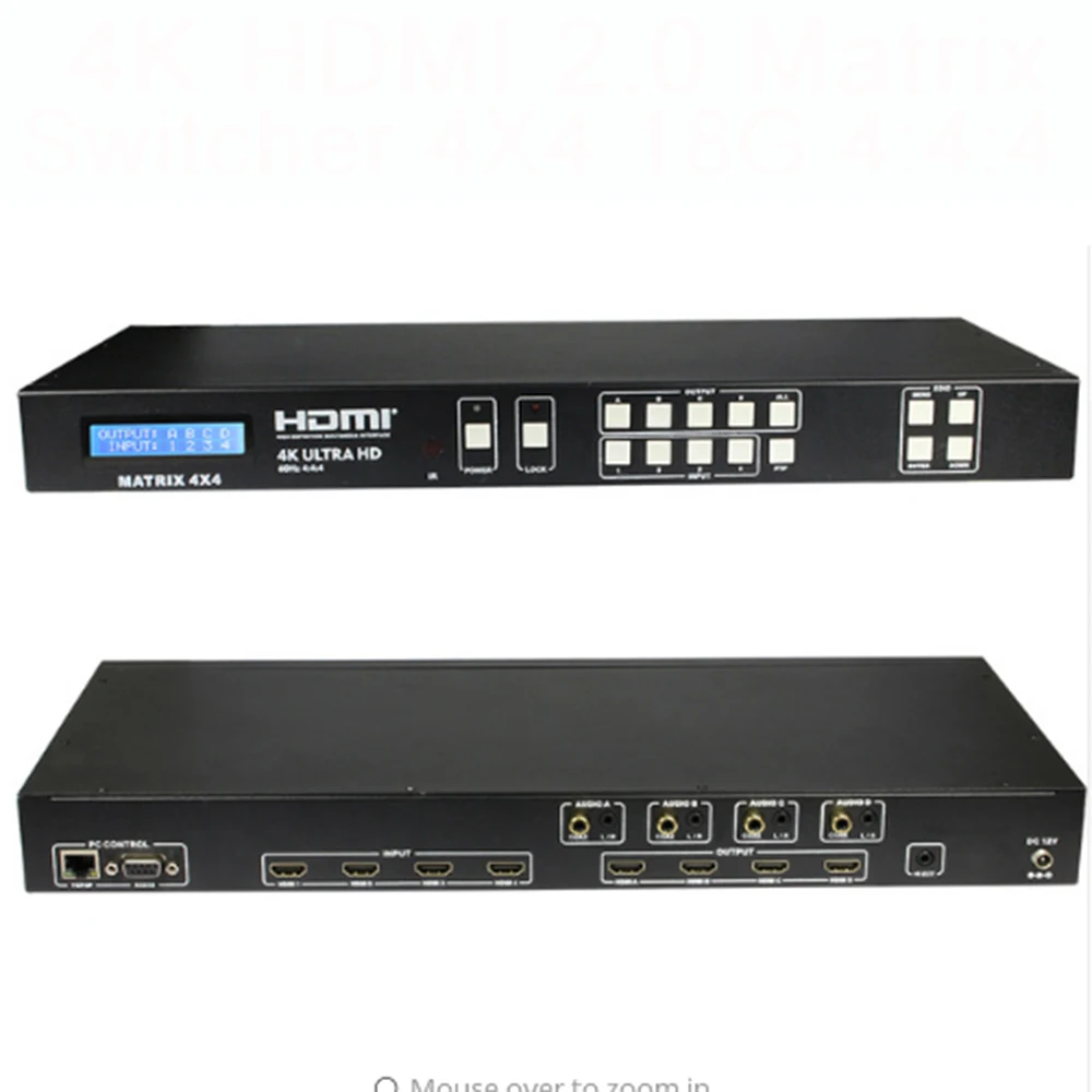 Матрица HDMI 2 0 4x4 с коаксиальным аудио и Aux HDCP 4K 60 Гц RS232 EDID IR|hdmi matrix switcher|matrix switcherhdmi |