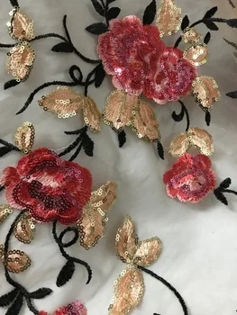 

Embroidered Net Fabric with beads With super Quality Sat-10783 African Tulle Lace Fabric For party Dress