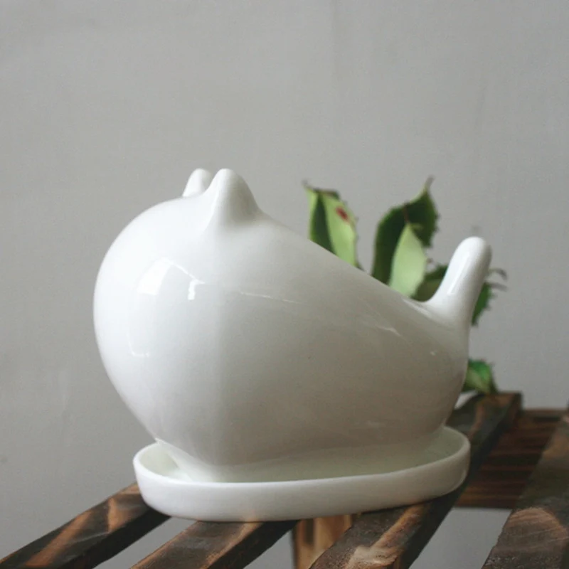 1 шт. керамический мини плантатор в виде кролика тигра|ceramic planter|white ceramic plantersplanters for